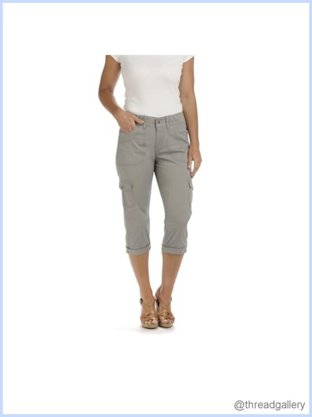 Relaxed Fit Cargo Capri Pants